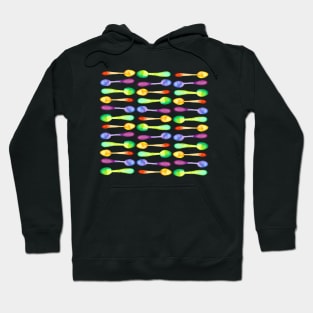 Square Of Colorful Watercolor Spoons! Hoodie